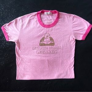 Shake your Buddha y2k pink babydoll tee